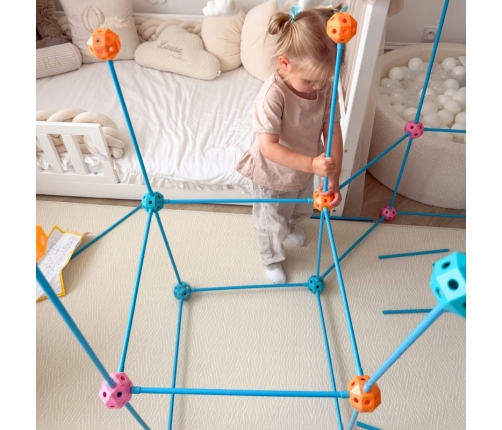 WOOPIE Zestaw Konstrukcyjny XXL Klocki do Budowania Namiotu Bazy Rurki Słomki 340 el.