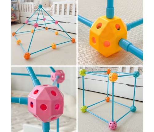 WOOPIE Zestaw Konstrukcyjny XXL Klocki do Budowania Namiotu Bazy Rurki Słomki 340 el.