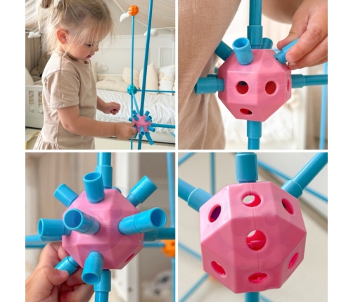 WOOPIE Zestaw Konstrukcyjny XXL Klocki do Budowania Namiotu Bazy Rurki Słomki 340 el.