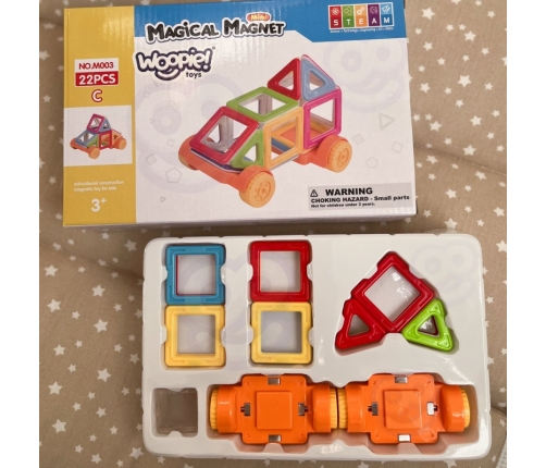 WOOPIE Klocki Magnetyczne Pojazd Mini Budowle 22el.