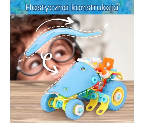 WOOPIE Zestaw Pojazdów Klocki Konstrukcyjny 6w1 STEM