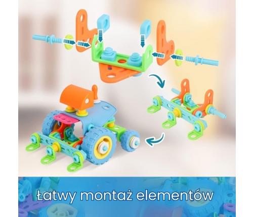 WOOPIE Zestaw Pojazdów Klocki Konstrukcyjny 6w1 STEM