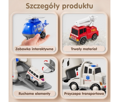 WOOPIE Laweta Drogowa zestaw 5 Aut - Ambulans