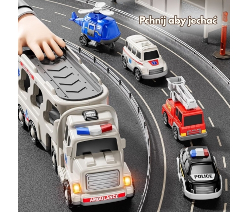 WOOPIE Laweta Drogowa zestaw 5 Aut - Ambulans