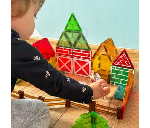 WOOPIE Magnetyczne Klocki Konstrukcyjne 7,5 cm Farma 30 el.