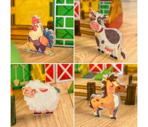 WOOPIE Magnetyczne Klocki Konstrukcyjne 7,5 cm Farma 30 el.