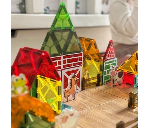 WOOPIE Magnetyczne Klocki Konstrukcyjne 7,5 cm Farma 30 el.