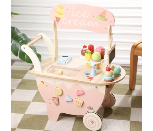 CLASSIC WORLD Drewniana Lodziarnia 3w1 Wózek 40 el.