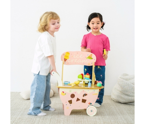 CLASSIC WORLD Drewniana Lodziarnia 3w1 Wózek 40 el.