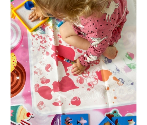 WOOPIE Mata Wodna do Malowania XXL 100x80cm Wróżki Różowa