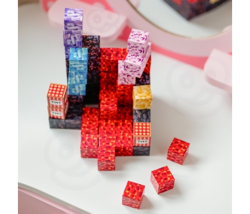 WOOPIE Klocki Magnetyczne Bloczki Sześciany Piksele Mine Craft 74el.