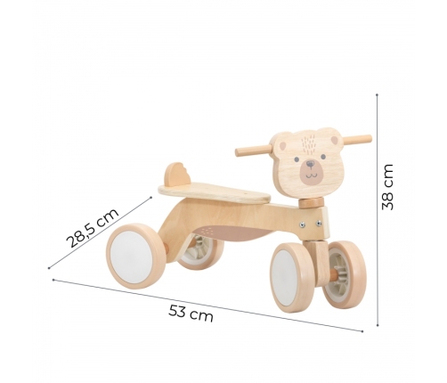 VIGA PolarB Drewniany Jeździk Miś Brunatny Miękkie Koła