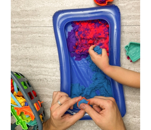 WOOPIE Piasek Kinetyczny 0,8 kg Zestaw w Koszyku z Foremkami + Basen