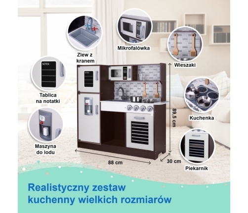 TOOKY TOY Kuchnia Drewniana Nowoczesna Akcesoria