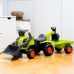 FALK Traktorek Jeździk Baby Claas z Koparką Łyżką i Przyczepą