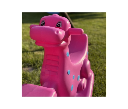 WOOPIE Bujak Wieloosobowy Dino Huśtawka Równoważna Różowa