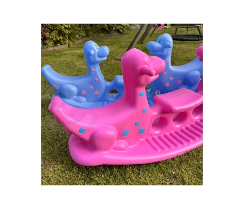 WOOPIE Bujak Wieloosobowy Dino Huśtawka Równoważna Różowa