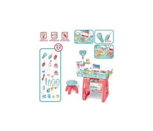 WOOPIE Gabinet Małego Lekarza Doktora Światło Dźwięk + 22 akc