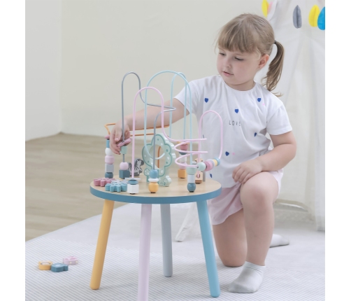 VIGA PolarB Drewniany Stolik Edukacyjny Manipulacyjny Przeplatanka Montessori