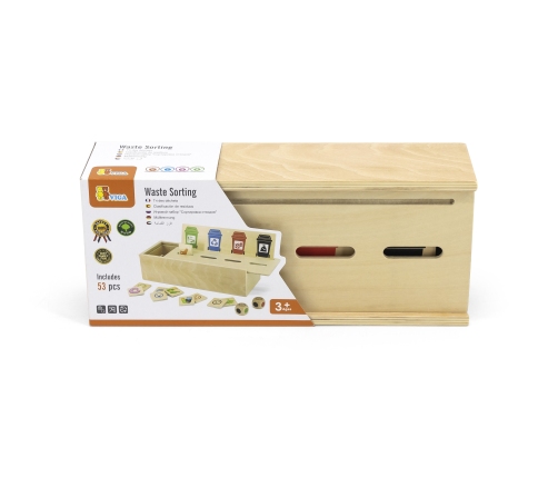 VIGA Układanka Gra edukacyjna drewniana do nauki sortowania śmieci