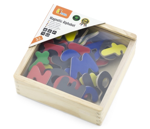 VIGA Drewniane Magnetyczne literki Magnes Uczymy się Pisać