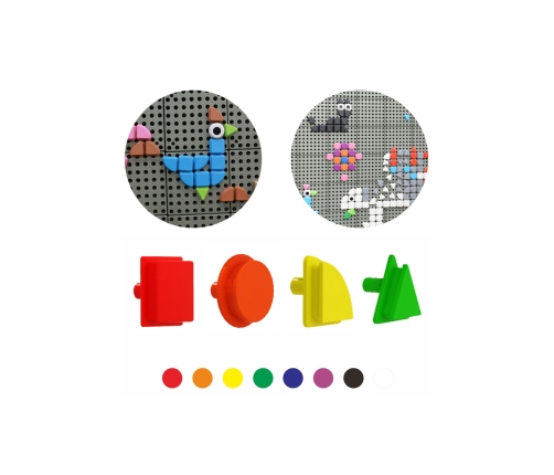 MASTERKIDZ Zestaw Kołeczki w kształcie figur geometrycznych 64szt do tablic STEM