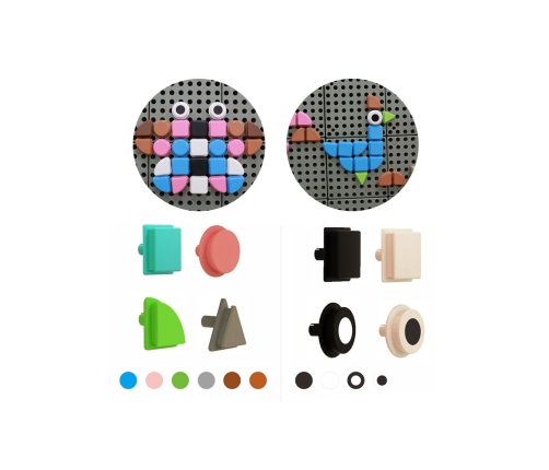 MASTERKIDZ Zestaw Kołeczki w kształcie figur geometrycznych 64szt do tablic STEM