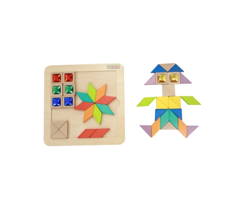 MASTERKIDZ Układanka Mozaika Nauka Kolorów i Kształtów Tangram Montessori