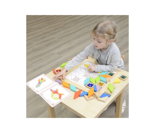 MASTERKIDZ Układanka Mozaika Nauka Kolorów i Kształtów Tangram Montessori