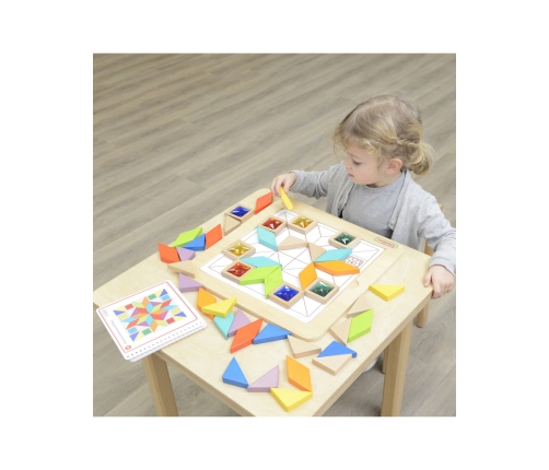 MASTERKIDZ Układanka Mozaika Nauka Kolorów i Kształtów Tangram Montessori