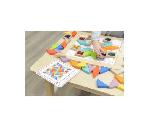 MASTERKIDZ Układanka Mozaika Nauka Kolorów i Kształtów Tangram Montessori