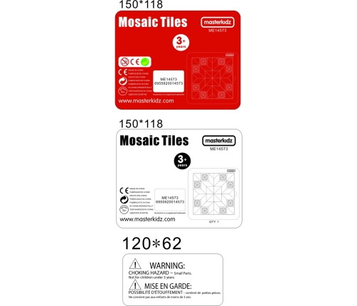 MASTERKIDZ Układanka Mozaika Nauka Kolorów i Kształtów Tangram Montessori