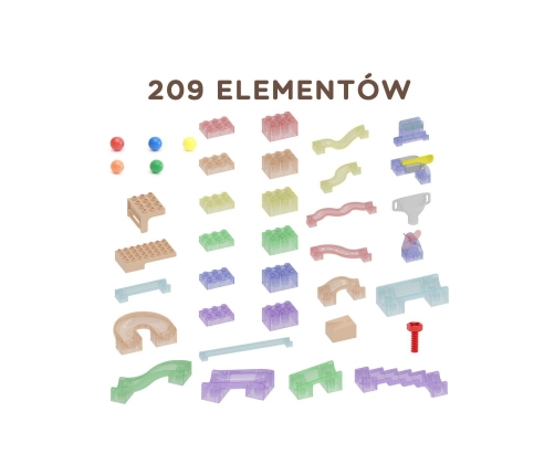 MASTERKIDZ Zestaw Konstrukcyjny Tor dla Piłek Tablica STEM 209elementów