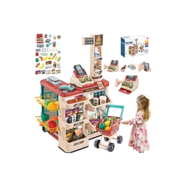 WOOPIE Sklep Supermarket z Wózkiem Sklepowym Waga Kasa Skaner + 48 Akc. WOOPIE Sklep Supermarket z Wózkiem Sklepowym Waga Kasa Skaner + 48 Akc.