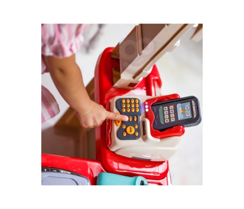 WOOPIE Sklep Supermarket z Wózkiem Sklepowym Waga Kasa Skaner + 48 Akc.