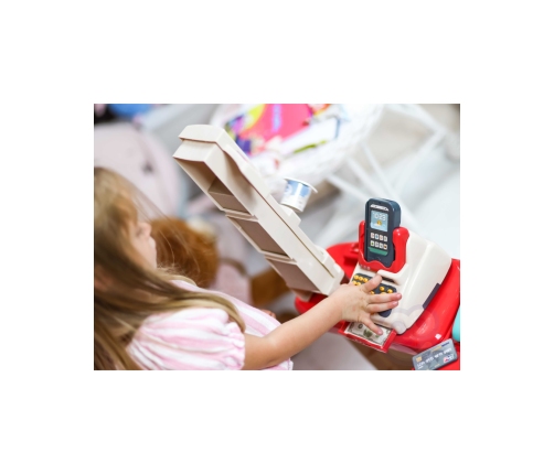 WOOPIE Sklep Supermarket z Wózkiem Sklepowym Waga Kasa Skaner + 48 Akc.