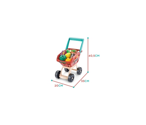 WOOPIE Sklep Supermarket z Wózkiem Sklepowym Waga Kasa Skaner + 48 Akc.