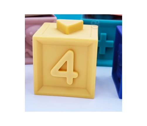 WOOPIE BABY Klocki Sensoryczne Układanka Do Ściskania Dźwięk 12 el.