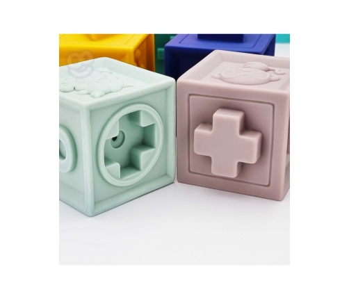 WOOPIE BABY Klocki Sensoryczne Układanka Do Ściskania Dźwięk 12 el.