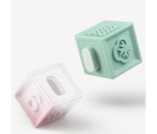 WOOPIE BABY Klocki Sensoryczne Układanka Do Ściskania Dźwięk 12 el.