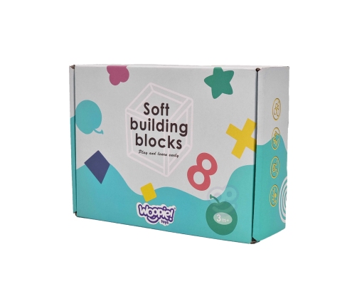 WOOPIE BABY Klocki Sensoryczne Układanka Do Ściskania Dźwięk 12 el.