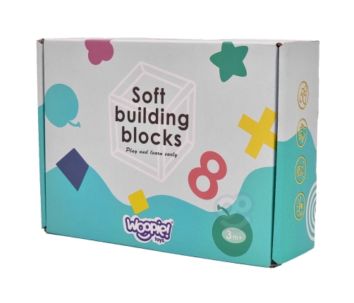 WOOPIE BABY Klocki Sensoryczne Układanka Do Ściskania Dźwięk 12 el.