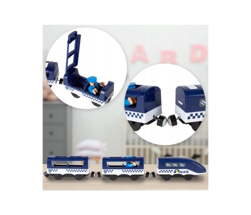 WOOPIE Electric Train Car Track Police Station Helicopter Cars 92 pcs.