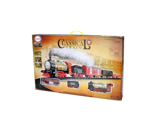 WOOPIE Klasyczny Pociąg Elektryczny Kolejka Tor Dźwięk Światło + 29 Akc.