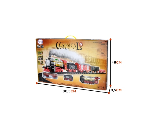 WOOPIE Klasyczny Pociąg Elektryczny Kolejka Tor Dźwięk Światło + 29 Akc.