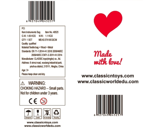 CLASSIC WORLD EDU Zestaw Instrumentów Muzycznych 9 Akcesoriów