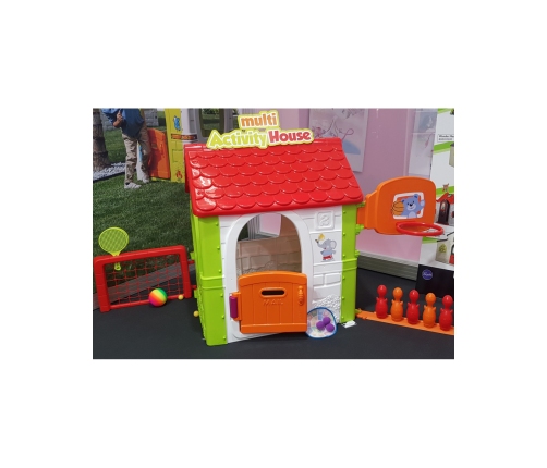 FEBER Bērnu dārza māja ar basketbola grozu un vārtiem