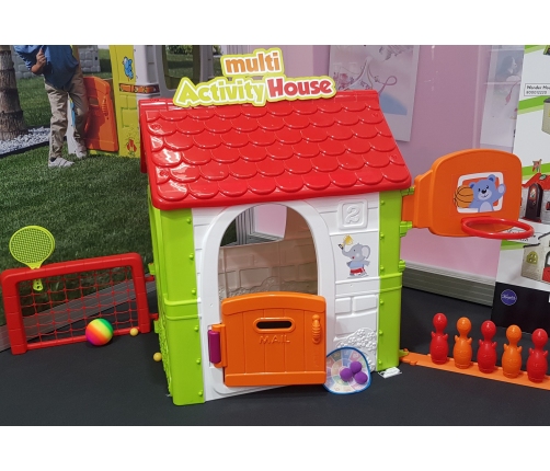 FEBER Детский домик садовый с воротами и баскетбольным кольцом