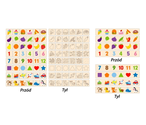 VIGA Drewniany Edukacyjny Sorter Gra Zwierzątka Owoce Warzywa Montessori