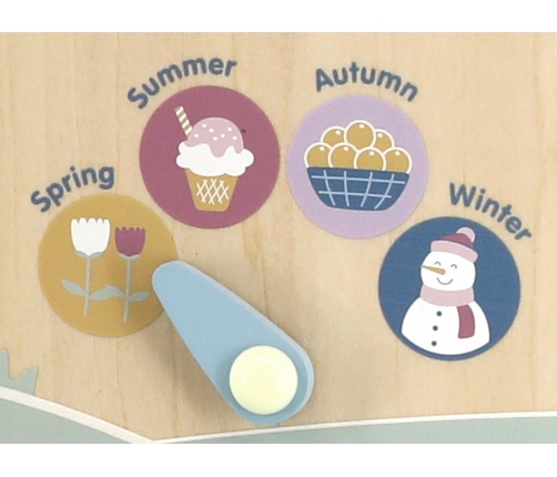 VIGA PolarB Drewniany Kalendarz i Zegar Montessori